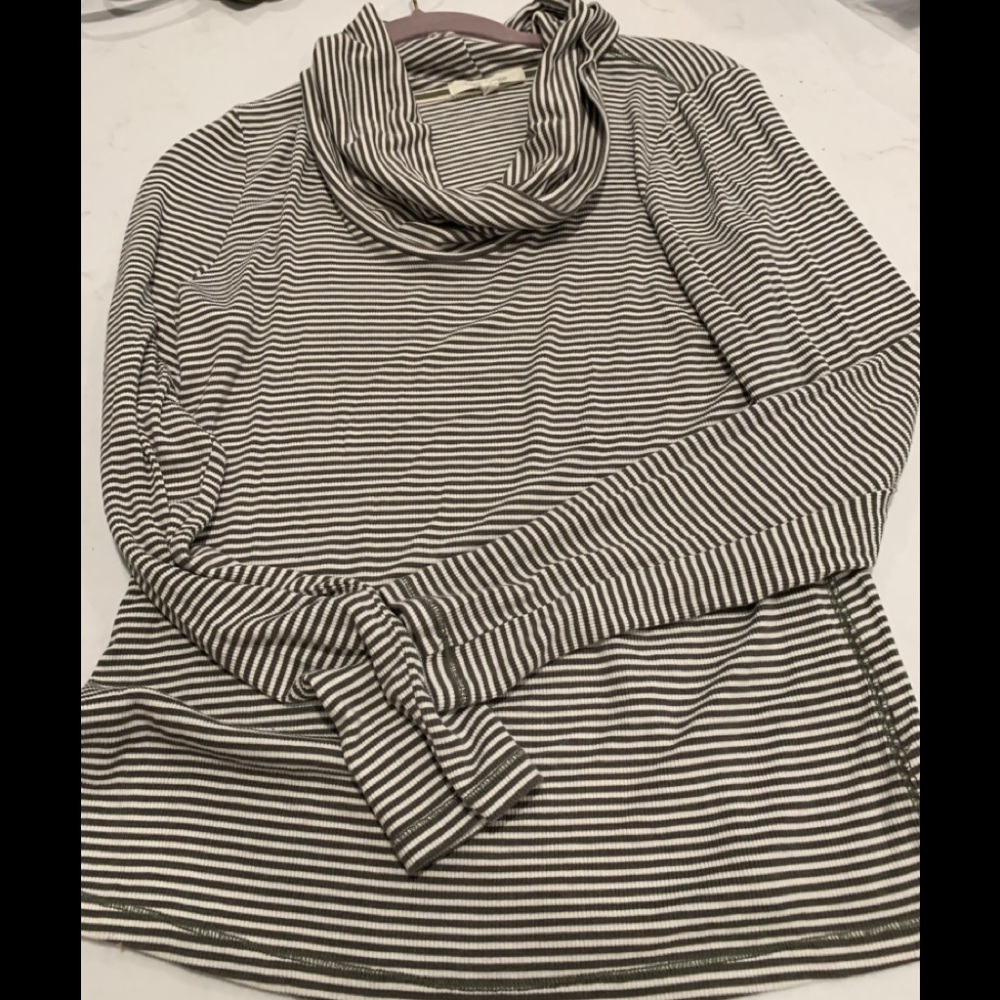 Anthropologie pure&good cowlneck stripe top, med